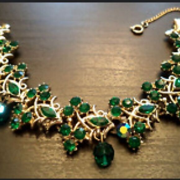 RARE VINTAGE SIGNED CORO RHINESTONE&GLASS 7 1/4" BRACELET EXCELLENT CONDIT - Picture 5 of 5